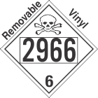 Poison Toxic Class 6.1 UN2966 Removable Vinyl DOT Placard