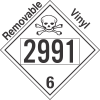 Poison Toxic Class 6.1 UN2991 Removable Vinyl DOT Placard