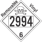 Poison Toxic Class 6.1 UN2994 Removable Vinyl DOT Placard