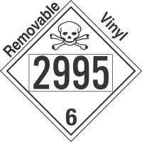 Poison Toxic Class 6.1 UN2995 Removable Vinyl DOT Placard