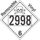 Poison Toxic Class 6.1 UN2998 Removable Vinyl DOT Placard