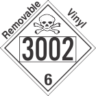 Poison Toxic Class 6.1 UN3002 Removable Vinyl DOT Placard