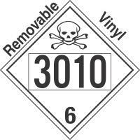 Poison Toxic Class 6.1 UN3010 Removable Vinyl DOT Placard