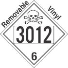 Poison Toxic Class 6.1 UN3012 Removable Vinyl DOT Placard