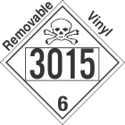 Poison Toxic Class 6.1 UN3015 Removable Vinyl DOT Placard