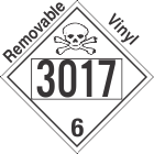 Poison Toxic Class 6.1 UN3017 Removable Vinyl DOT Placard