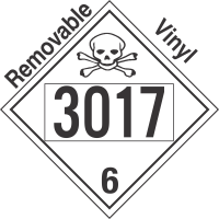 Poison Toxic Class 6.1 UN3017 Removable Vinyl DOT Placard