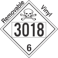 Poison Toxic Class 6.1 UN3018 Removable Vinyl DOT Placard