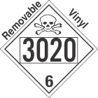Poison Toxic Class 6.1 UN3020 Removable Vinyl DOT Placard