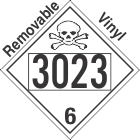Poison Toxic Class 6.1 UN3023 Removable Vinyl DOT Placard