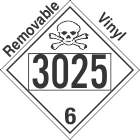 Poison Toxic Class 6.1 UN3025 Removable Vinyl DOT Placard