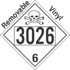 Poison Toxic Class 6.1 UN3026 Removable Vinyl DOT Placard