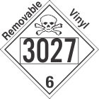 Poison Toxic Class 6.1 UN3027 Removable Vinyl DOT Placard