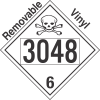 Poison Toxic Class 6.1 UN3048 Removable Vinyl DOT Placard