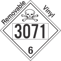 Poison Toxic Class 6.1 UN3071 Removable Vinyl DOT Placard