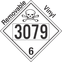 Poison Toxic Class 6.1 UN3079 Removable Vinyl DOT Placard