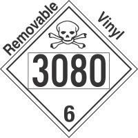 Poison Toxic Class 6.1 UN3080 Removable Vinyl DOT Placard