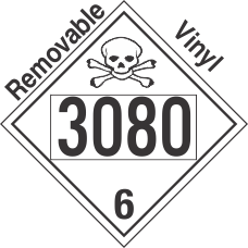 Poison Toxic Class 6.1 UN3080 Removable Vinyl DOT Placard