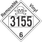 Poison Toxic Class 6.1 UN3155 Removable Vinyl DOT Placard
