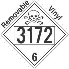 Poison Toxic Class 6.1 UN3172 Removable Vinyl DOT Placard