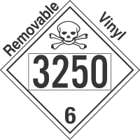 Poison Toxic Class 6.1 UN3250 Removable Vinyl DOT Placard