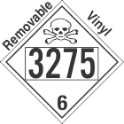 Poison Toxic Class 6.1 UN3275 Removable Vinyl DOT Placard