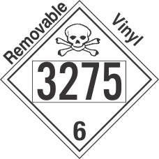 Poison Toxic Class 6.1 UN3275 Removable Vinyl DOT Placard