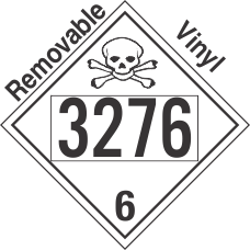 Poison Toxic Class 6.1 UN3276 Removable Vinyl DOT Placard