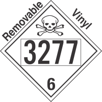 Poison Toxic Class 6.1 UN3277 Removable Vinyl DOT Placard