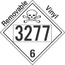 Poison Toxic Class 6.1 UN3277 Removable Vinyl DOT Placard