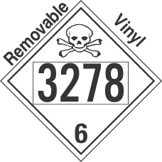 Poison Toxic Class 6.1 UN3278 Removable Vinyl DOT Placard