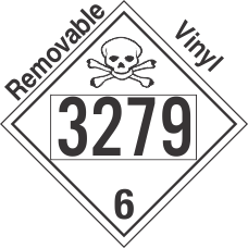 Poison Toxic Class 6.1 UN3279 Removable Vinyl DOT Placard