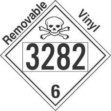 Poison Toxic Class 6.1 UN3282 Removable Vinyl DOT Placard