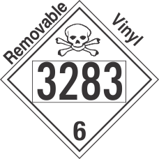 Poison Toxic Class 6.1 UN3283 Removable Vinyl DOT Placard