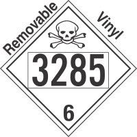 Poison Toxic Class 6.1 UN3285 Removable Vinyl DOT Placard