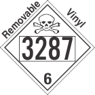 Poison Toxic Class 6.1 UN3287 Removable Vinyl DOT Placard