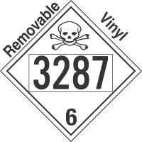 Poison Toxic Class 6.1 UN3287 Removable Vinyl DOT Placard