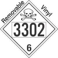 Poison Toxic Class 6.1 UN3302 Removable Vinyl DOT Placard