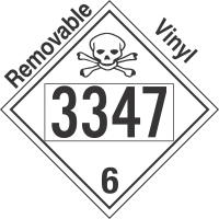 Poison Toxic Class 6.1 UN3347 Removable Vinyl DOT Placard