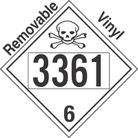 Poison Toxic Class 6.1 UN3361 Removable Vinyl DOT Placard