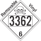 Poison Toxic Class 6.1 UN3362 Removable Vinyl DOT Placard