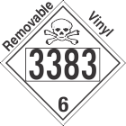 Poison Toxic Class 6.1 UN3383 Removable Vinyl DOT Placard