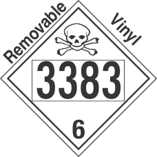Poison Toxic Class 6.1 UN3383 Removable Vinyl DOT Placard
