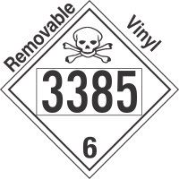 Poison Toxic Class 6.1 UN3385 Removable Vinyl DOT Placard