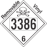 Poison Toxic Class 6.1 UN3386 Removable Vinyl DOT Placard