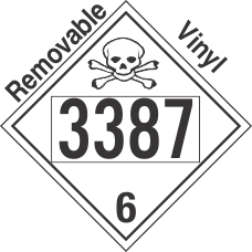 Poison Toxic Class 6.1 UN3387 Removable Vinyl DOT Placard