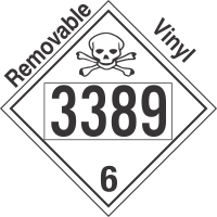 Poison Toxic Class 6.1 UN3389 Removable Vinyl DOT Placard