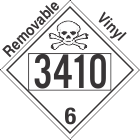 Poison Toxic Class 6.1 UN3410 Removable Vinyl DOT Placard