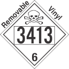 Poison Toxic Class 6.1 UN3413 Removable Vinyl DOT Placard