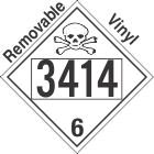 Poison Toxic Class 6.1 UN3414 Removable Vinyl DOT Placard